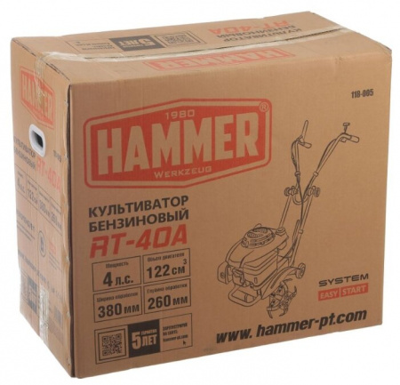 Культиватор бензиновый Hammer RT-40A 4 л.с.